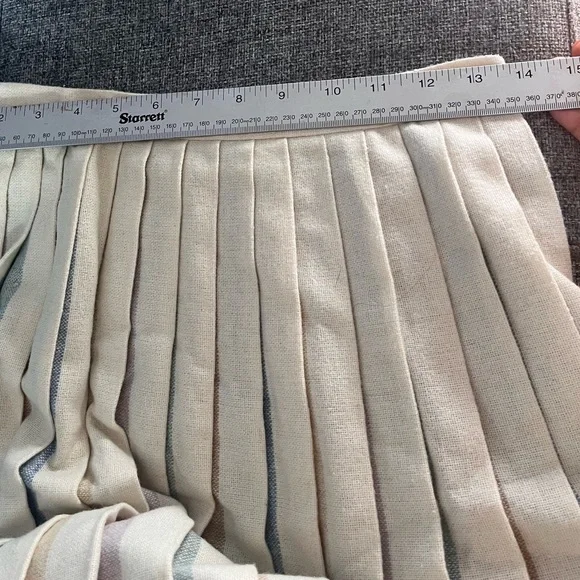 ABVIEN vintage Midi pleaded Skirt rainbow pastels diamond stripes over cream 8 - Picture 2 of 6